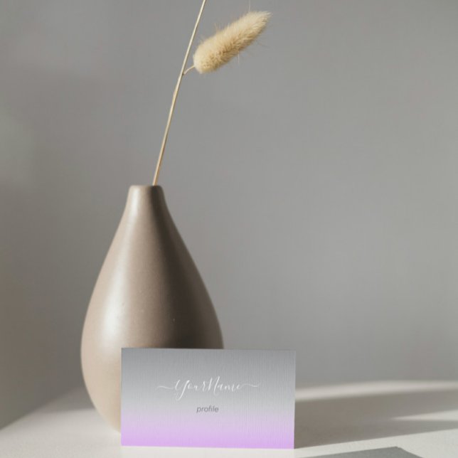 elegant lilac-grått ombré visitkort (Skapare uppladdad)