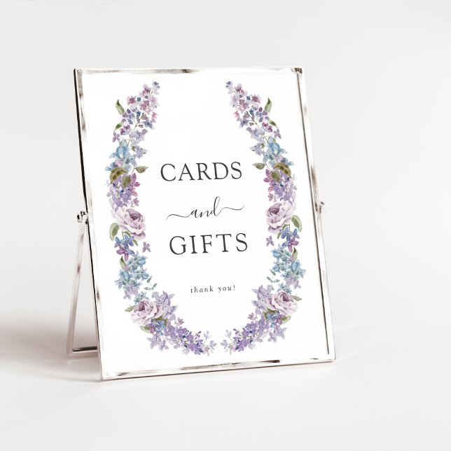 Elegant Lilac-kort och gåvor Poster (Elegant Lilac Cards and Gifts Poster by Painted Paperie
)