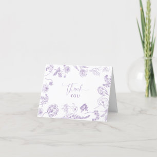 Elegant Lilac Lavender Blommigt Baby Shower Tack Kort