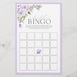 Elegant Lilac Lavender Blommigt Möhippa Bingo Game