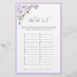 Elegant Lilac Lavender Blommigt Möhippa Game