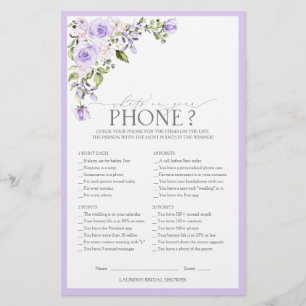 Elegant Lilac Lavender Blommigt Möhippa Game