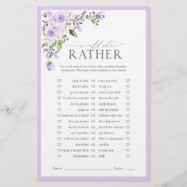 Elegant Lilac Lavender Blommigt Möhippa Game