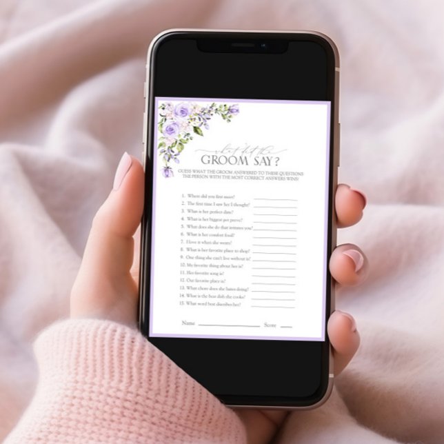 Elegant Lilac Lavender Blommigt Möhippa Game Inbjudningar (Skapare uppladdad)