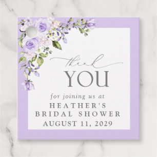 Elegant Lilac Lavender Blommigt Möhippa Gåvor Etiketter
