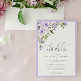 Elegant Lilac Lavender Blommigt Möhippa Inbjudningar