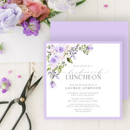 Elegant Lilac Lavender Blommigt Möhippa Luncheon Inbjudningar