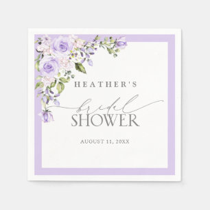 Elegant Lilac Lavender Blommigt Möhippa Pappersservett