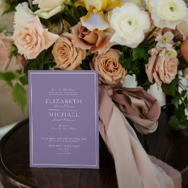 Elegant Lilac Lavender Classic Bröllop Inbjudningar