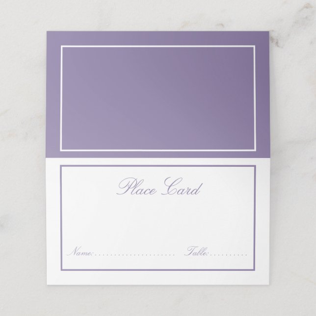 Elegant Lilac Lavender Classic Bröllop Placeringskort (Utvändigt utvikt)