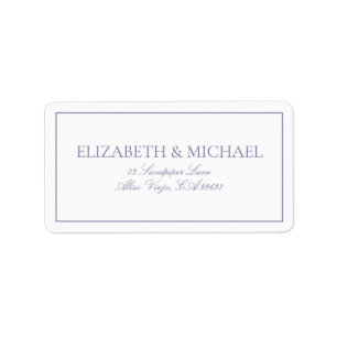 Elegant Lilac Lavender Classic Script Return Adressetikett