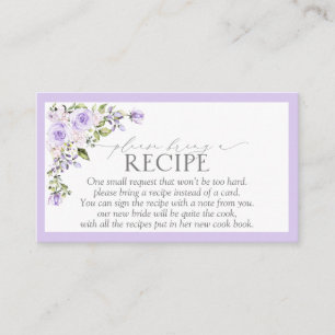 Elegant Lilac Lavender, lägg till en recept Tilläggskort