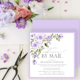Elegant Lilac Lavender-Möhippa per post Inbjudningar
