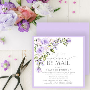 Elegant Lilac Lavender-Möhippa per post Inbjudningar
