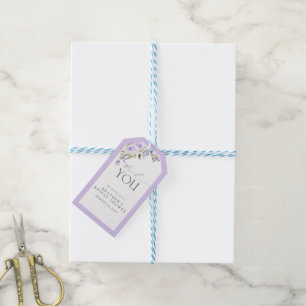 Elegant Lilac Lavender Möhippa Personal Presentetikett