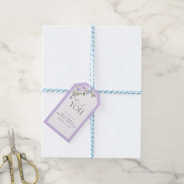 Elegant Lilac Lavender Möhippa Personal Presentetikett (Med Snöre)