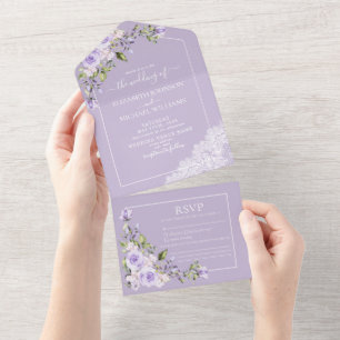 Elegant Lilac Lavender Rustic Snöre Bröllop
