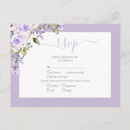 Elegant Lilac Lavender Rustic Snöre Bröllop OSA Inbjudan Vykort