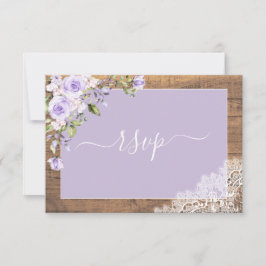Elegant Lilac Lavender Rustic Wood Snöre Bröllop OSA Kort