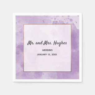 Elegant Lilac Lavender vattencolor bröllop Pappersservett