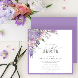 Elegant Lilac Lavender Watercolor Möhippa in Inbjudningar