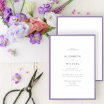 Elegant Lilac Lavender & White Typography Bröllop Inbjudningar<br><div class="desc">En underbar typografibröllopsinbjudan för en sommar- eller faller bröllop! Den här vackra eleganten har en lilac lavender kant runt en vit inbjudan, med modern typografi i mjuk mörk svart. En enkel, minimalistisk utformning. Tack så mycket för att ni stöder vårt småföretag. Vi uppskattar det, verkligen! Vi är så lycklig att...</div>