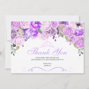 Elegant Lilac Lila Blommigt Quinceanera Tack Kort