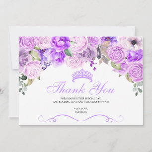 Elegant Lilac Lila Blommigt Quinceanera Tack  Kort