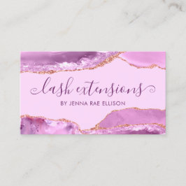 Elegant Lilac Lila Marble Agate Lash Extension Visitkort