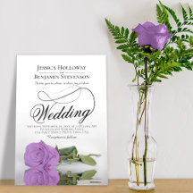 Elegant Lilac Lila Ro Classy Script Bröllop