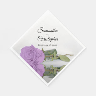 Elegant Lilac Lila Ro Diagonal Design Bröllop Pappersservett