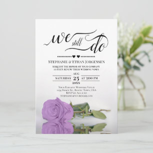 Elegant Lilac Lila Ro Vi fortsätter att förnya Vow Inbjudningar
