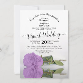 Elegant Lilac Lila Romantic Ro Virtuellare Bröllop Inbjudningar