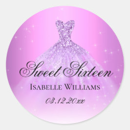 Elegant Lilac Lila Sweet 16 Runt Klistermärke