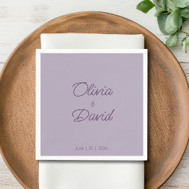 Elegant lilac Minimalist Bröllop Pappersservett