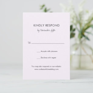 Elegant Lilac Modern Bröllop OSA Kort