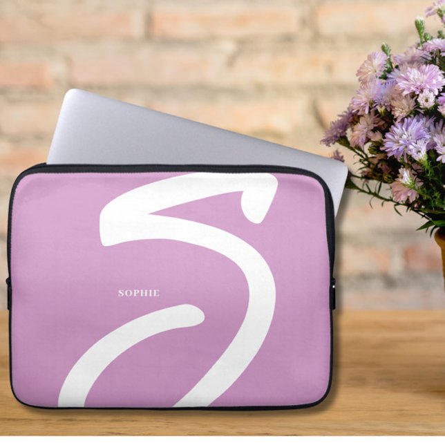 Elegant Lilac Monogram Laptop sleeve (Skapare uppladdad)