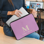 Elegant Lilac Monogram Laptop sleeve<br><div class="desc">Elegant Blek Lilac Monogram Laptop sleeve Skydda din bärbara dator med den här grönten och beige-typsnittet laptop sleeve. Anpassa den enkelt med din egen namn (eller något annat namn) genom att klicka på "PERSONALISERA DENNA MALL". Det här laptop sleeve är till för dem som vill skydda den bärbara datorn med...</div>
