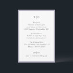 Elegant Lilac Monogram Modern Bröllop Tilläggskort<br><div class="desc">Moderna djurutrymmeskort i bröllop med en ren utformning med serif och script typsnitt.</div>