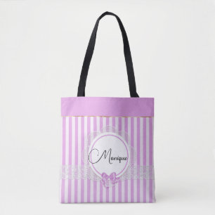 Elegant Lilac Motif med Faux Snöre Tygkasse