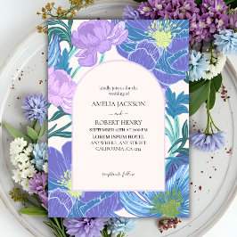 Elegant Lilac och Lila hand plockade Blommigt Bröl Inbjudningar