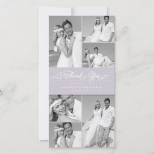 Elegant Lilac Scalloped Band 6 Photo Chic Bröllop Tack Kort