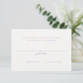 Elegant Lilac Script Monogram Bröllop OSA Kort