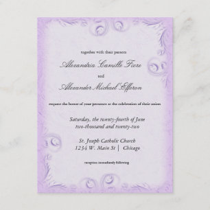 Elegant Lilac Scrollwork Formal Wedding bjudning Inbjudningar