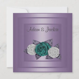 ELEGANT LILAC TRIPLE RO WEDING INVICATION INBJUDNINGAR