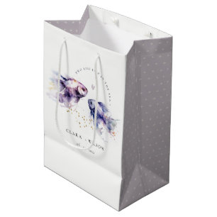 Elegant Lilac Watercolor Coastal Fish Bröllop