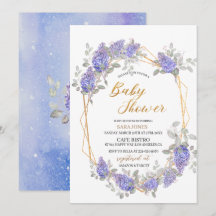 Elegant Lilac Watercolor Flowers Baby Shower