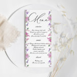 Elegant Lilac Watercolor Flowers Bröllop Meny<br><div class="desc">Elegant Lilac Watercolor Flowers Bröllop Menu. Matchande objekt är tillgängliga.</div>