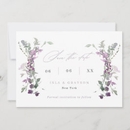 Elegant Lilac Wildflowers Wedding Spara Datumet