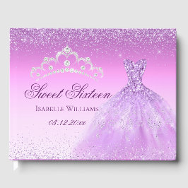 Elegant Lilaf Lila Sweet 16 Gästböcker